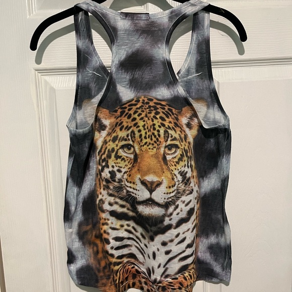One Hundred Roses Jaguar Print Tank. - Picture 3 of 5